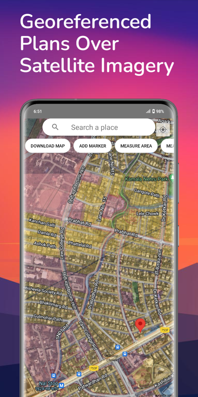 Georeferenced Plans Over Satellite Imagery