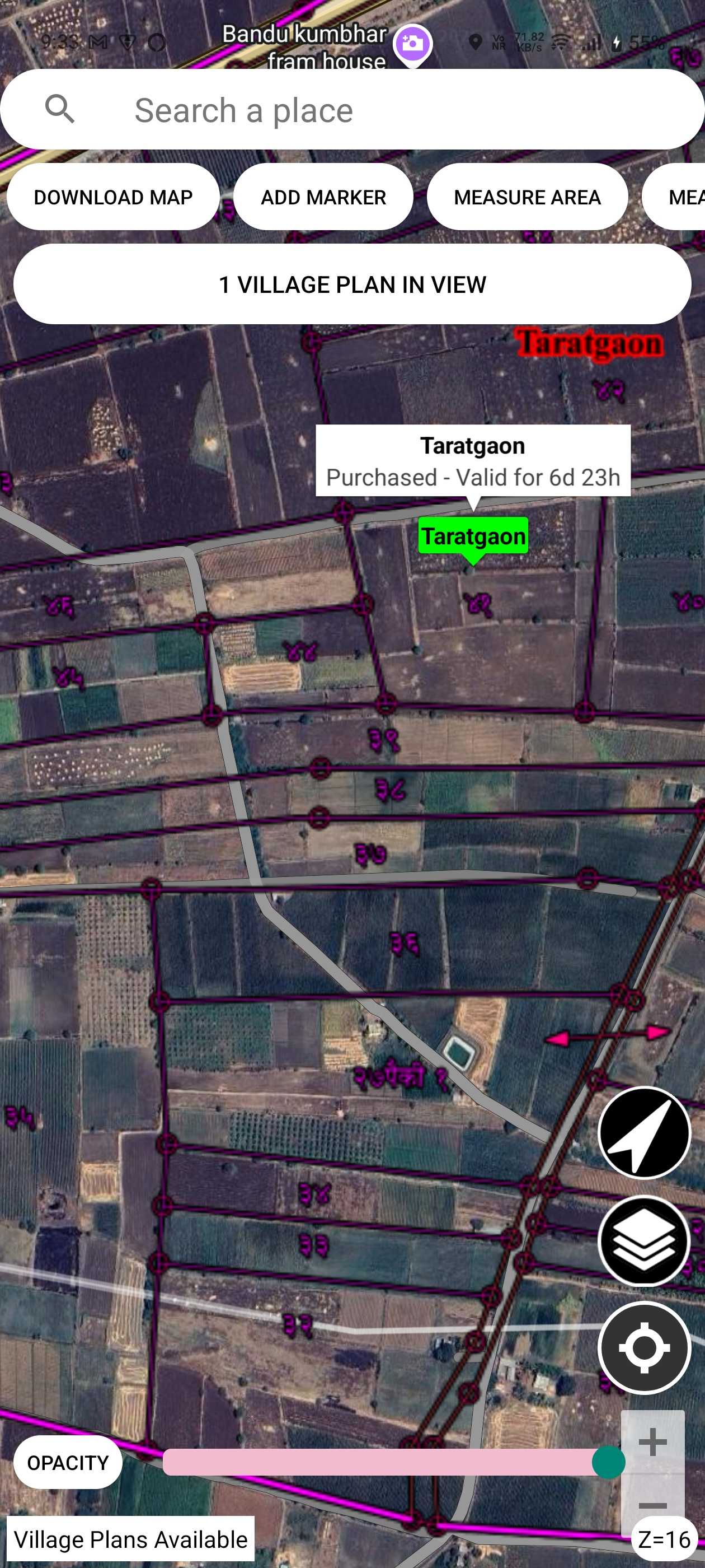 Village Plan with Survey Numbers